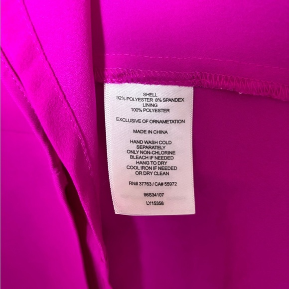 Laundry by Shelli Segal Electric Pink Floral Embroidered Overlay Sheath Dress 10 - Picture 11 of 13